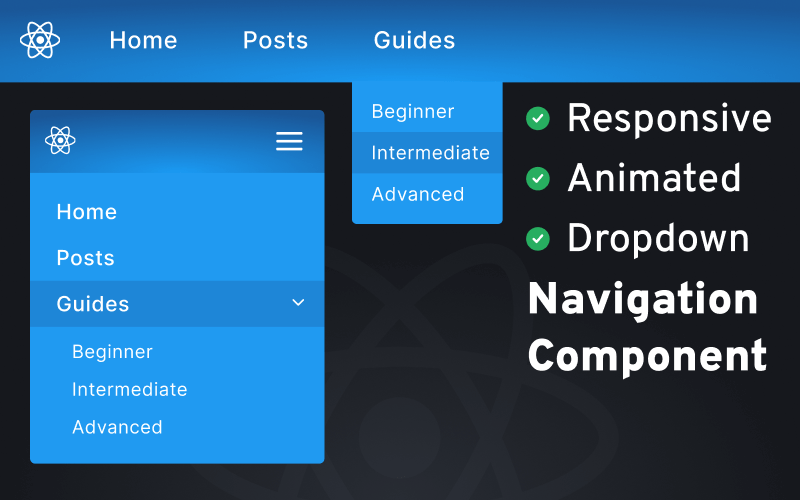 Responsive, Animated React Navigation Component